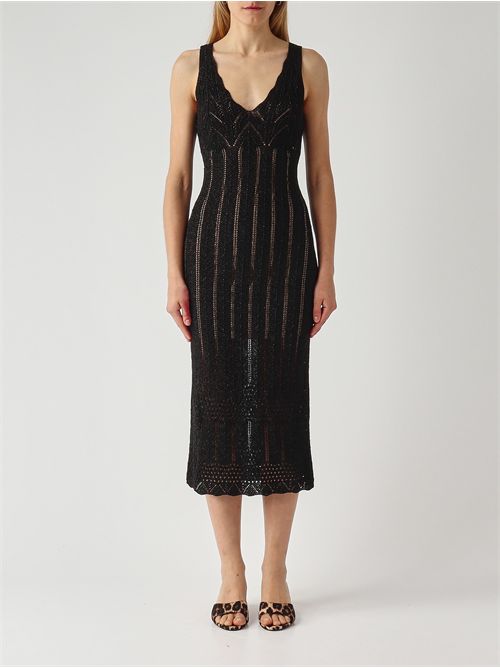 Abito lungo fitted in maglia con lurex